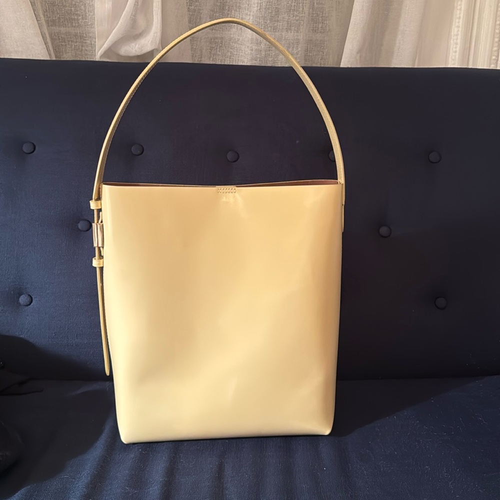 Butter yellow J.Crew Edie bucket bag